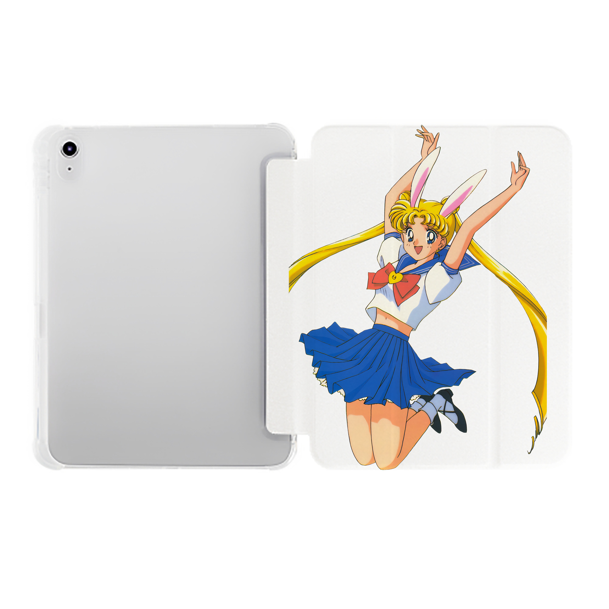 （画像用） 美少女戦士セーラームーン 愛野 美奈子 あいの みなこ Sailor Moon Aino Minako IPad ケース ペン収納付き 三つ折りスタンド PUレザー×シリコン 対応機種9.5/10.5/10.9インチ